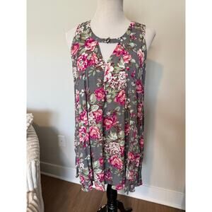 Jodifl Gray Floral Dress- size small